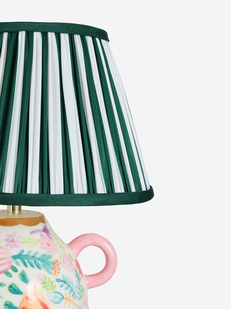 Lucy Tiffney Pink/White Floral Print Ceramic Table Lamp - Image 7 of 7