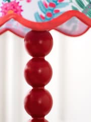 Lucy Tiffney Red/Pink Floral Bobbin Table Lamp - Image 3 of 5