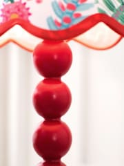 Lucy Tiffney Red/Pink Floral Bobbin Table Lamp - Image 4 of 5