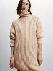 Mango Brown Knitted Turtleneck Dress - Image 4 of 6