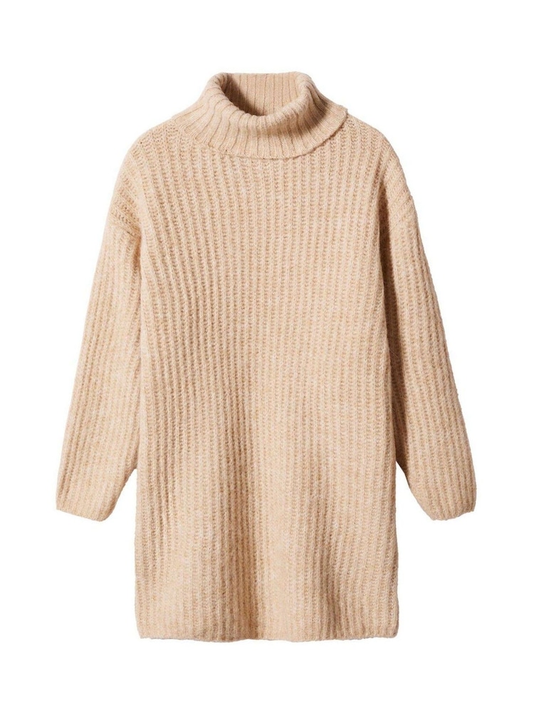 Mango Brown Knitted Turtleneck Dress - Image 6 of 6
