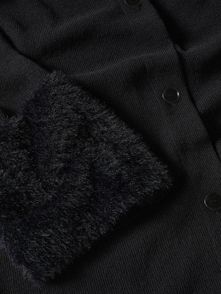 Mango Faux Fur Detail Black Cardigan - Image 7 of 7 Mango Faux Fur Detail Black Cardigan - Image 7 of 7