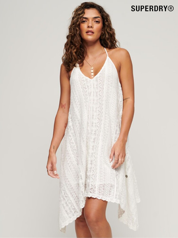 Superdry White Vintage All Lace Midi 100% Cotton Dress - Image 9 of 9 Superdry White Vintage All Lace Midi 100% Cotton Dress - Image 9 of 9