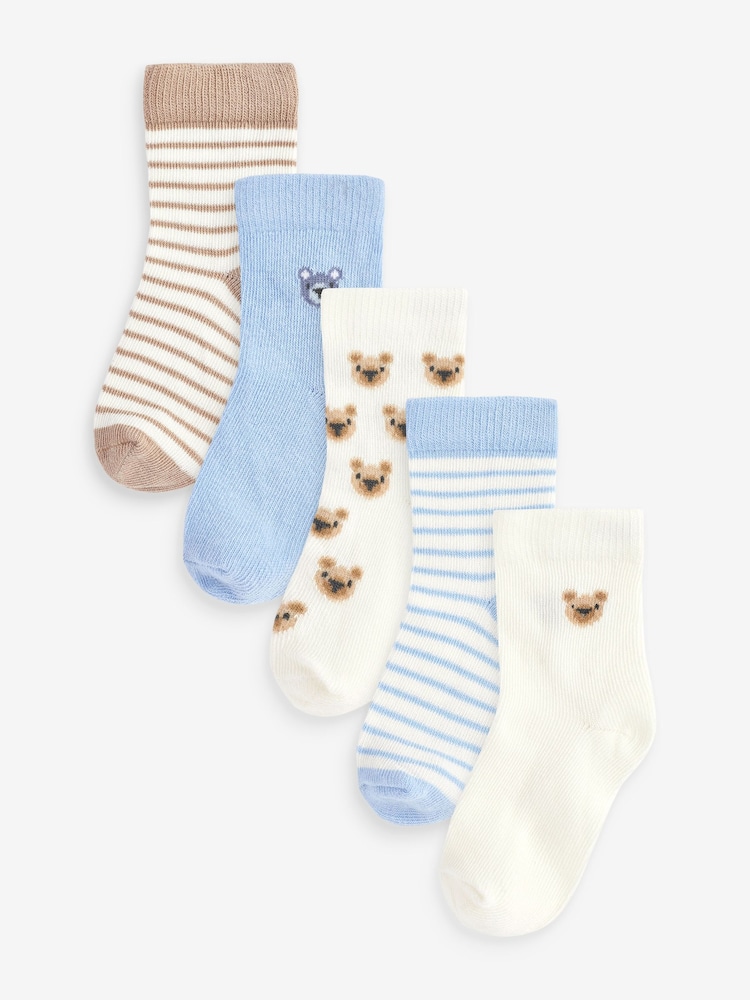 Blau/Bär - Babysocken im 5er-Pack (0 M.–2 J.) - Bild 1 von 1 Blau/Bär - Babysocken im 5er-Pack (0 M.–2 J.) - Bild 1 von 1