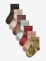 Mixed Muted 7 Pack Baby Socks (0mths-2yrs) - Image 1 of 8