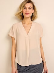Stone Natural Short Sleeve Overhead Top - Image 1 of 5