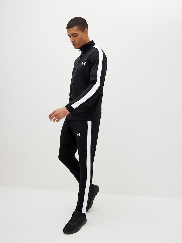 Under Armour Black Under Armour Grey/Black Rival Knit Hooded Tracksuit - Image 1 of 9
