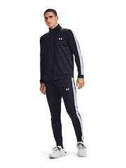 Under Armour Black Under Armour Grey/Black Rival Knit Hooded Tracksuit - Image 2 of 9