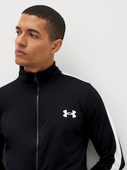 Under Armour Black Under Armour Grey/Black Rival Knit Hooded Tracksuit - Image 6 of 9
