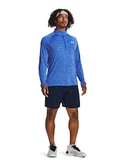 Leuchtend Blau - Under Armour Tech Fleece mit kurzem Reißverschluss - Bild 3 von 6