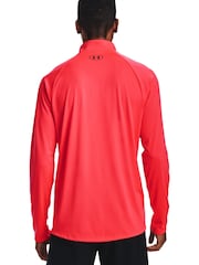Leuchtend rot - Under Armour Tech Fleece mit kurzem Reißverschluss - Bild 2 von 6