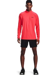 Leuchtend rot - Under Armour Tech Fleece mit kurzem Reißverschluss - Bild 3 von 6