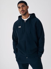 Under Armour Black Rival Fleece Zip Up Hoodie - Image 1 of 7