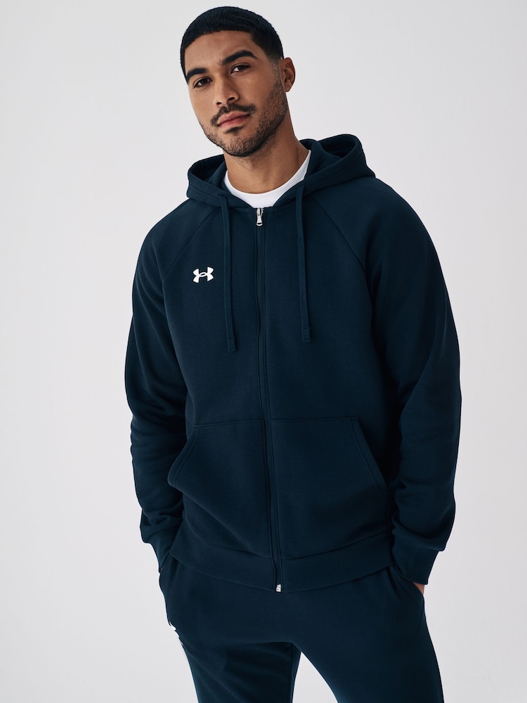 Under Armour Black Rival Fleece Zip Up Hoodie - Image 1 of 7