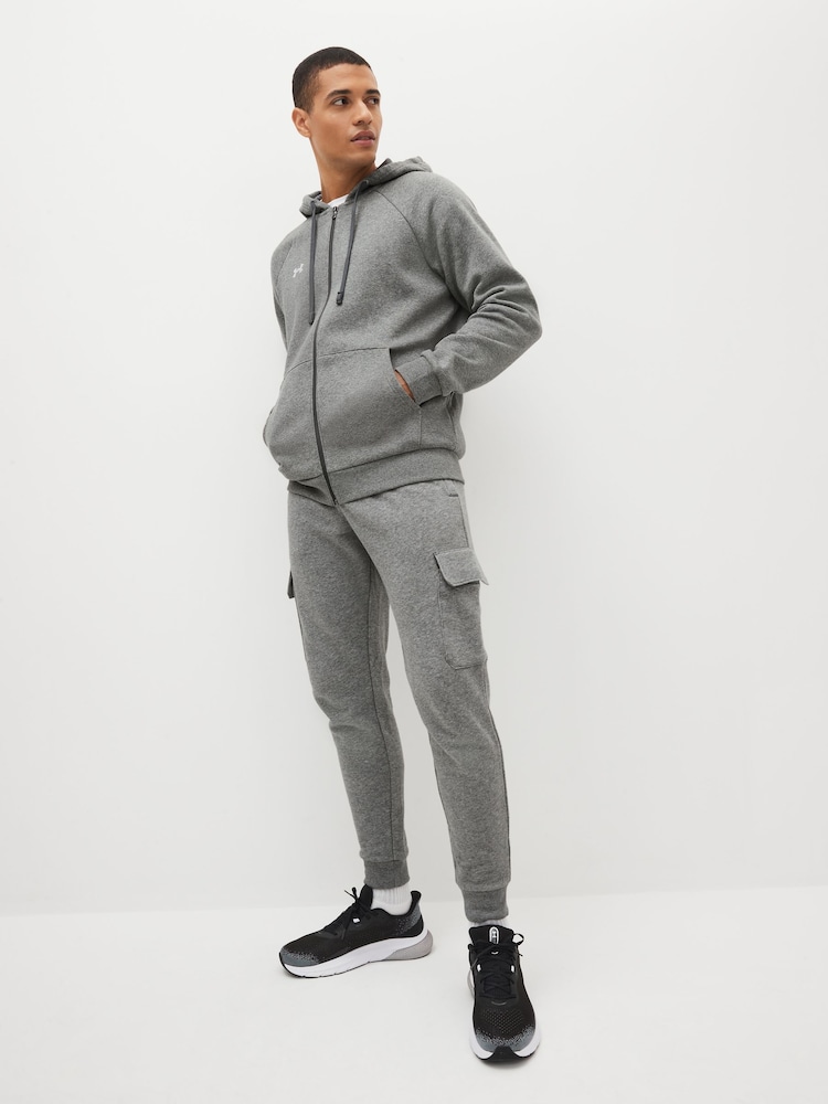 Under Armour Grey Rival Fleece Zip Up Hoodie - Image 2 of 6