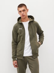 Under Armour Green Rival Fleece Zip Up Hoodie - Image 1 of 8