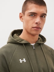 Under Armour Green Rival Fleece Zip Up Hoodie - Image 5 of 8
