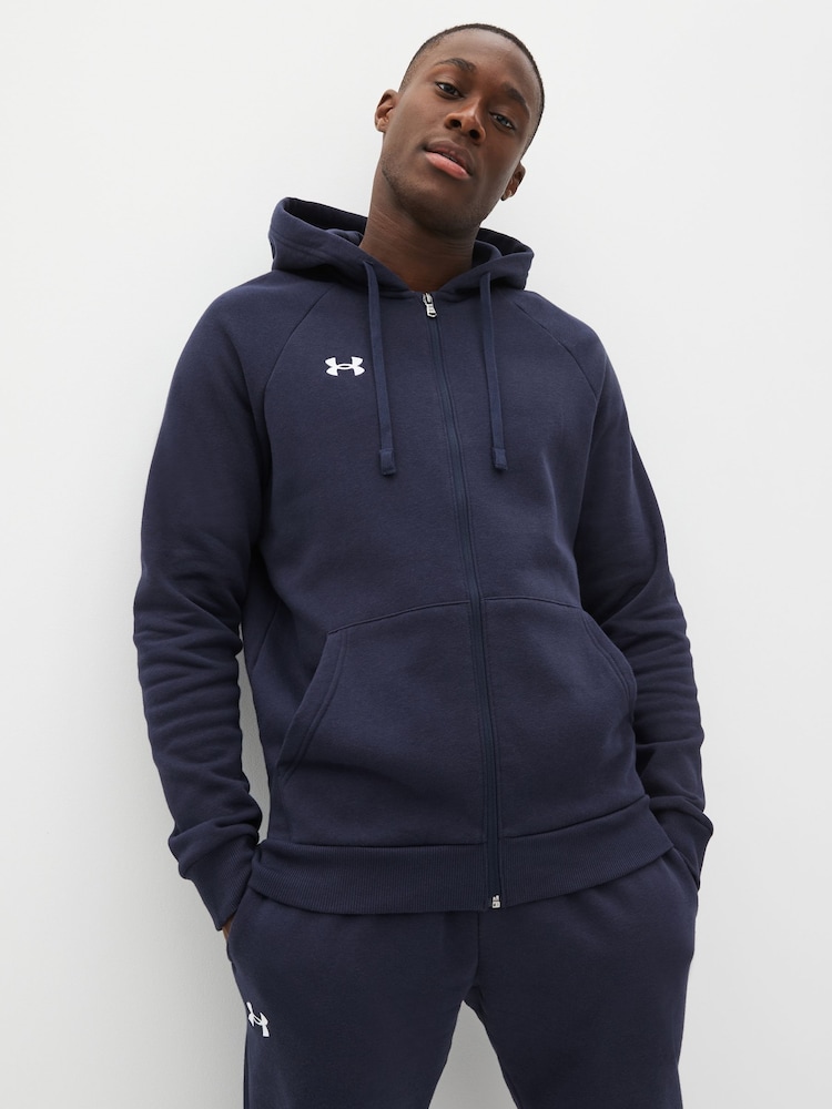 Under Armour Blue Rival Fleece Zip Up Hoodie - Image 1 of 7