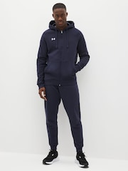 Under Armour Blue Rival Fleece Zip Up Hoodie - Image 3 of 7