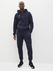 Under Armour Blue Rival Fleece Zip Up Hoodie - Image 4 of 7