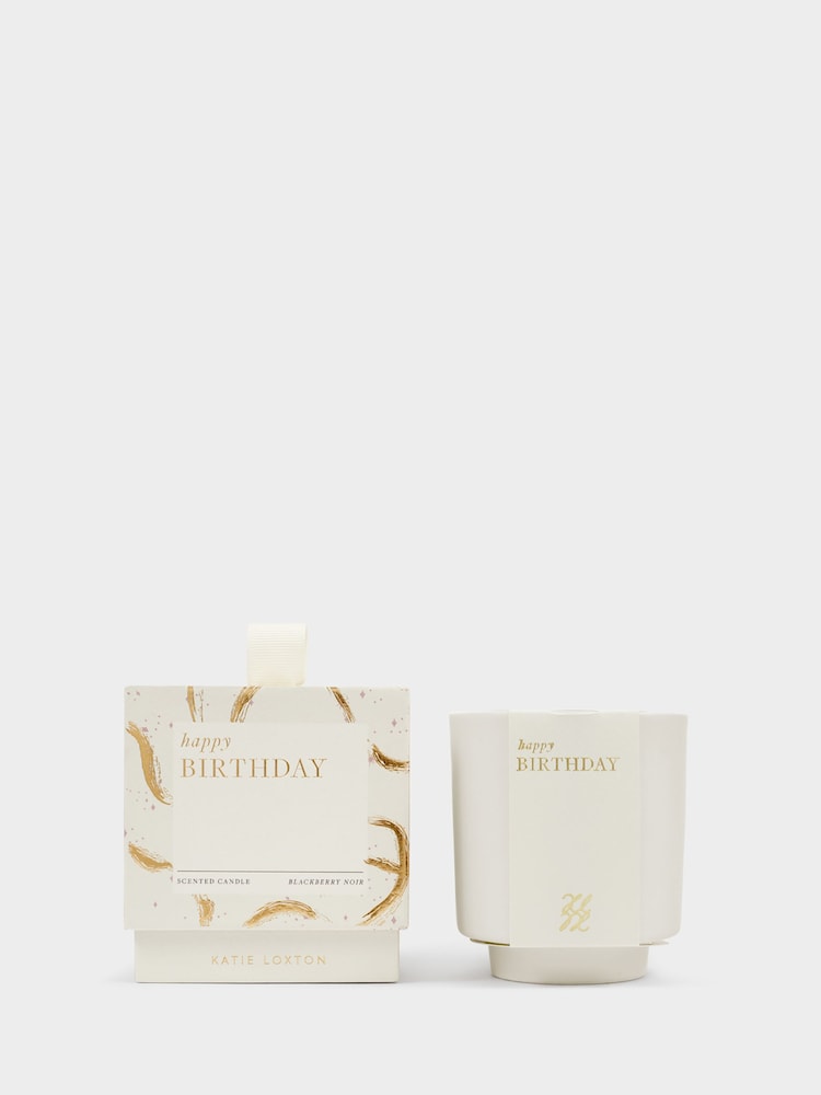 Katie Loxton Happy Birthday Blackberry Noir Ceramic Sentimental Candle - Image 1 of 5 Katie Loxton Happy Birthday Blackberry Noir Ceramic Sentimental Candle - Image 1 of 5