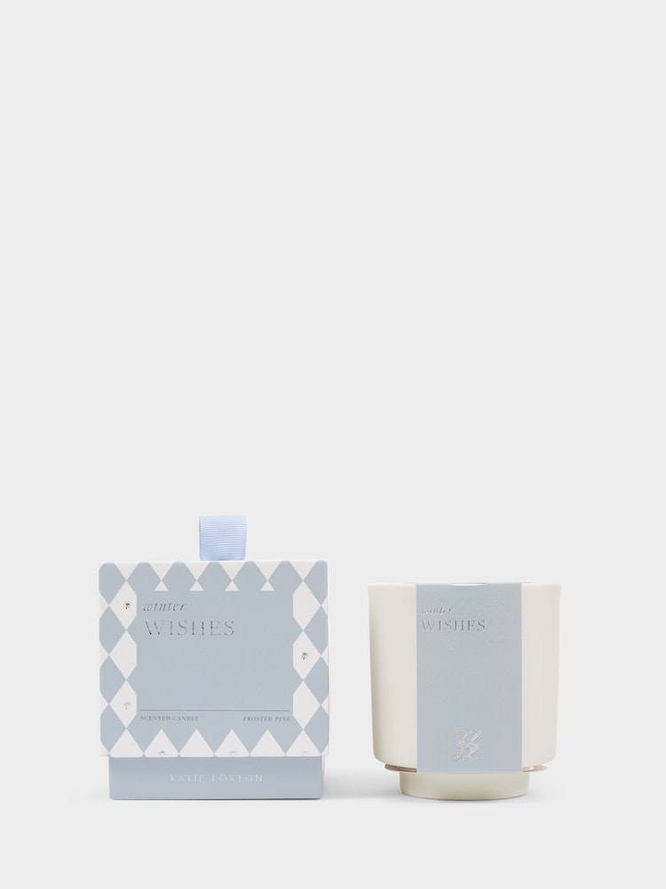Katie Loxton Winter Wishes Frosted Pine and Cedarwood Ceramic Sentiment Candle - Image 1 of 5 Katie Loxton Winter Wishes Frosted Pine and Cedarwood Ceramic Sentiment Candle - Image 1 of 5