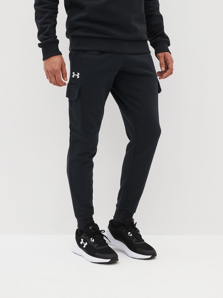 Under Armour Black Rival Fleece Cargo Joggers - Image 1 of 6