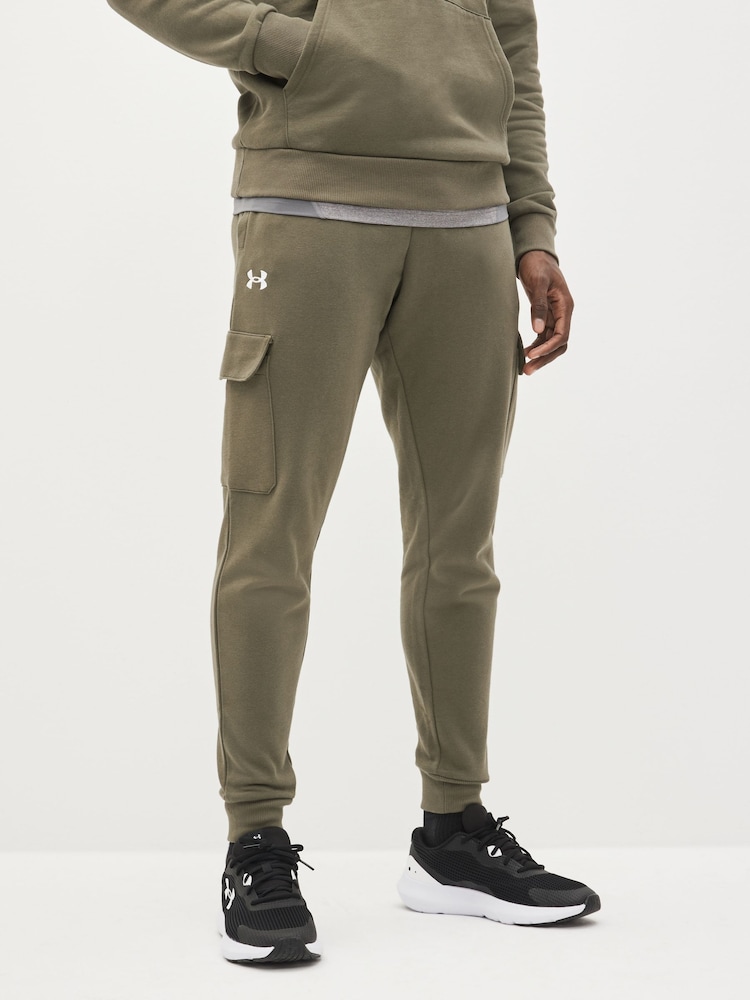 Under Armour Green Rival Fleece Cargo Joggers - Image 1 of 6
