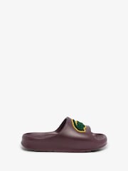 Lacoste Red Fleece Lined Serve Slide Slippers - Image 1 of 7