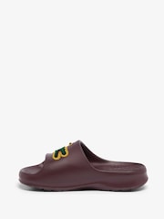 Lacoste Red Fleece Lined Serve Slide Slippers - Image 2 of 7