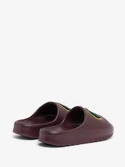 Lacoste Red Fleece Lined Serve Slide Slippers - Image 4 of 7