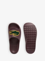 Lacoste Red Fleece Lined Serve Slide Slippers - Image 6 of 7