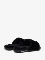 Lacoste Black Fleece Lined Serve Slide Slippers - Image 3 of 6