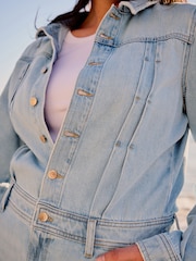 Bleach-Waschung - Own. Kurzer Denim-Overall - Bild 14 von 16