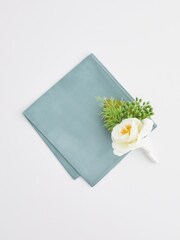 Green Pocket Square & Corsage Set - Image 1 of 3