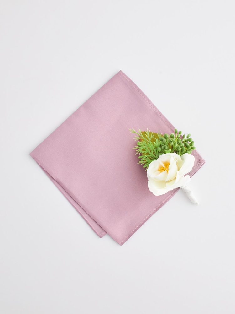Pink Pocket Square & Corsage Set - Image 1 of 3