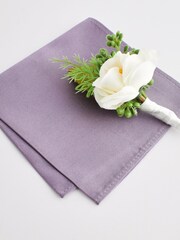Purple Pocket Square & Corsage Set - Image 3 of 3