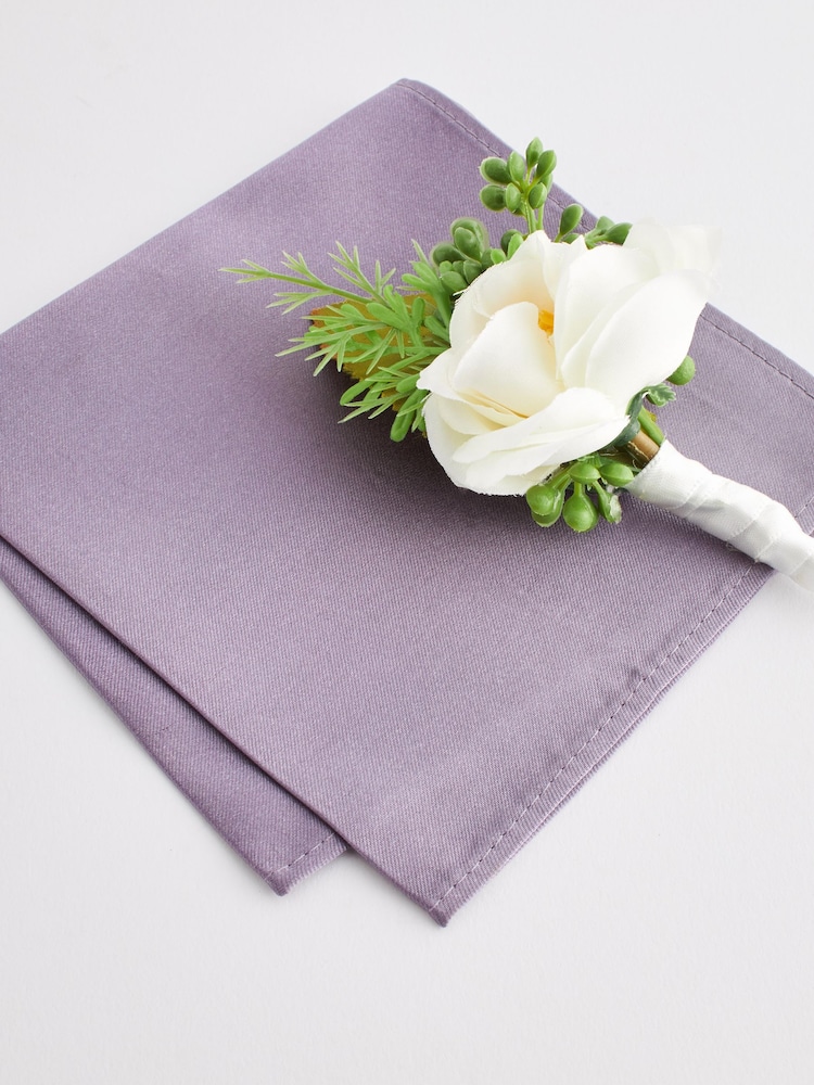 Purple Pocket Square & Corsage Set - Image 3 of 3