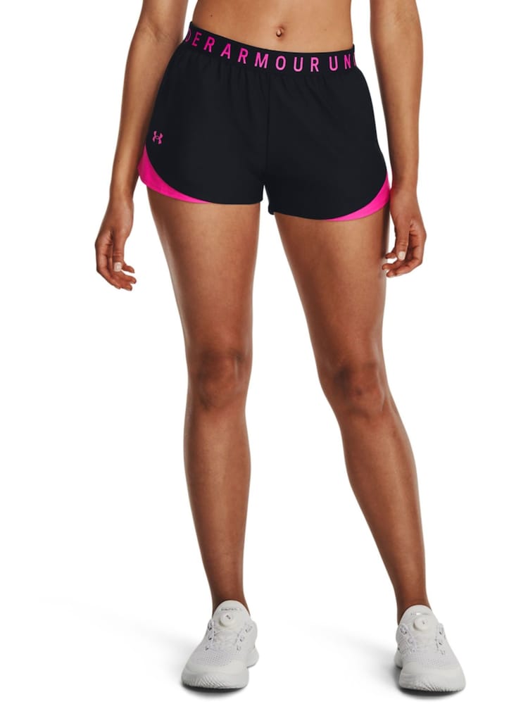 Under Armour Black/Pink Play Up 3.0 Shorts - Image 1 of 6 Under Armour Black/Pink Play Up 3.0 Shorts - Image 1 of 6
