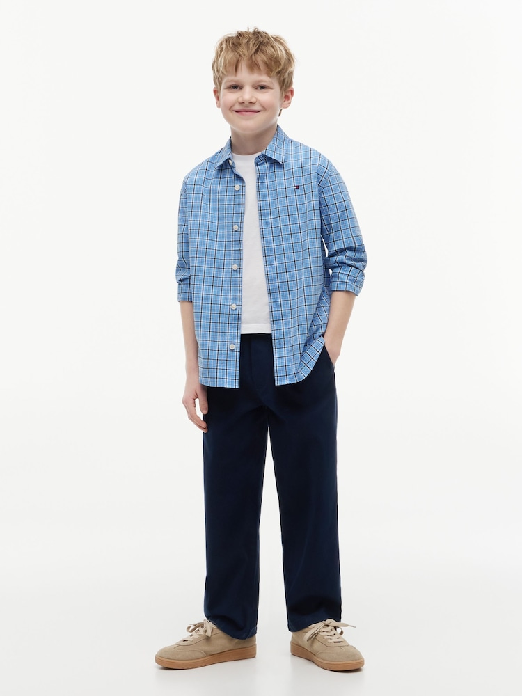 Tommy Hilfiger Blue Essential Loose Twill Trousers - Image 2 of 5