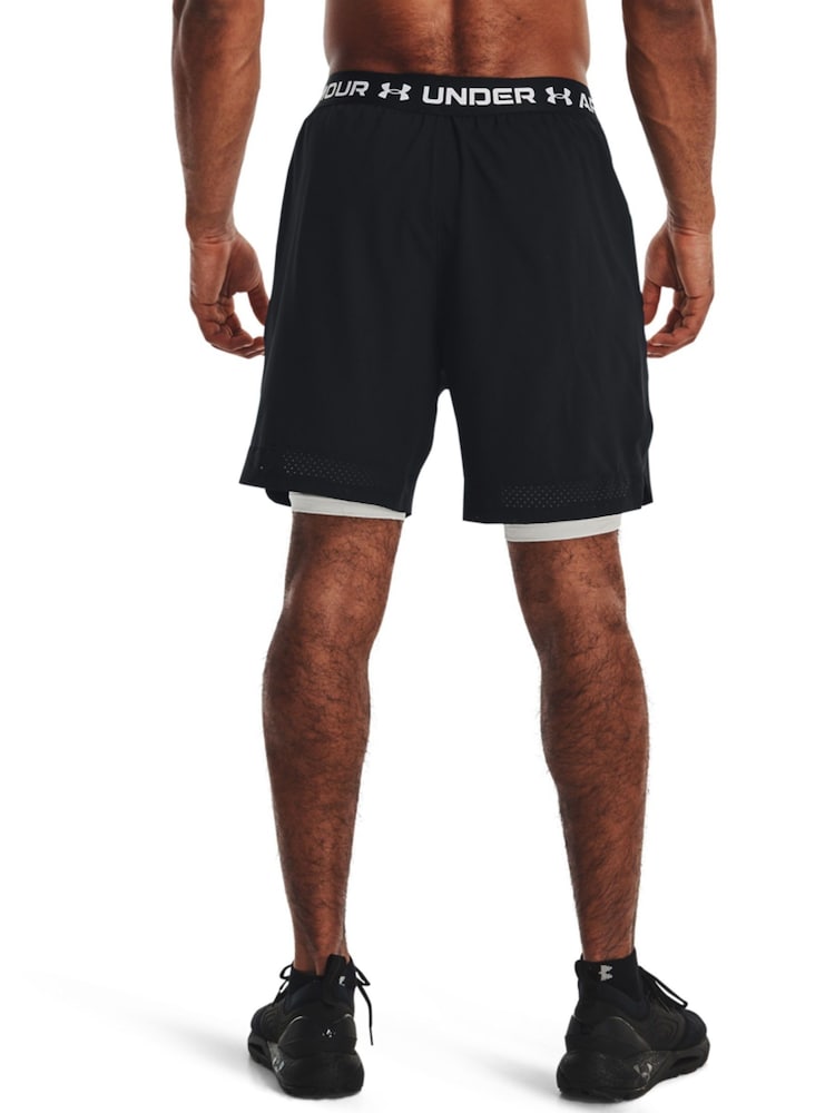 Under Armour Black Vanish Woven 2-In-1 Shorts - Image 2 of 7 Under Armour Black Vanish Woven 2-In-1 Shorts - Image 2 of 7