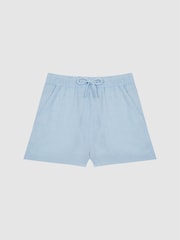 Reiss Ice Blue Cleo 9-12 yrs Linen Drawstring Shorts - Image 2 of 6