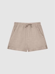 Reiss Mink Cleo 4-9 yrs Linen Drawstring Shorts - Image 2 of 6