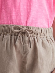 Reiss Mink Cleo 4-9 yrs Linen Drawstring Shorts - Image 4 of 6