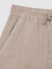 Reiss Mink Cleo 4-9 yrs Linen Drawstring Shorts - Image 6 of 6