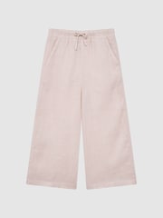Reiss Soft Pink Cleo Senior Linen Drawstring Trousers - Image 2 of 6