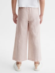 Reiss Soft Pink Cleo Senior Linen Drawstring Trousers - Image 5 of 6
