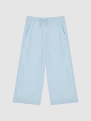 Reiss Ice Blue Cleo Senior Linen Drawstring Trousers - Image 2 of 6