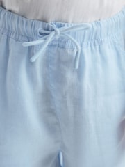 Reiss Ice Blue Cleo Senior Linen Drawstring Trousers - Image 4 of 6