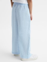 Reiss Ice Blue Cleo Senior Linen Drawstring Trousers - Image 5 of 6